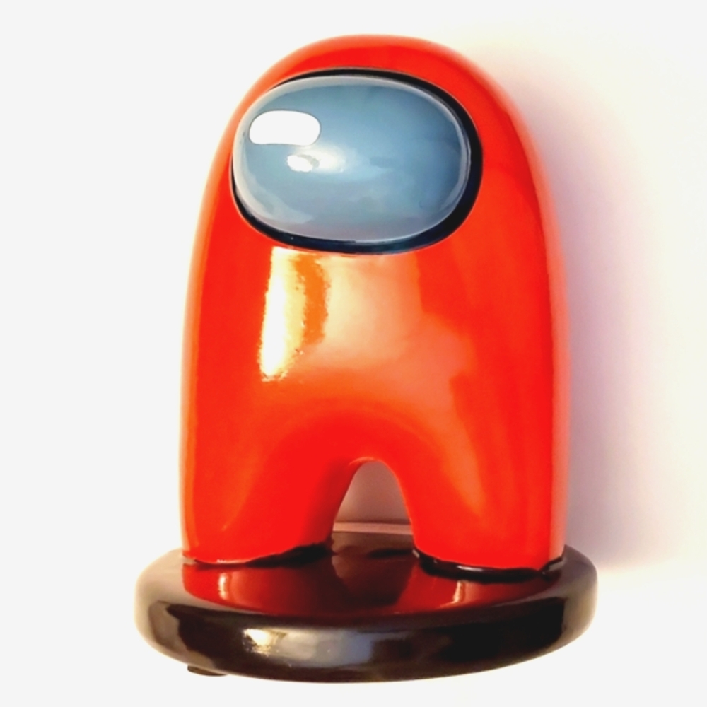 New $24 AMONG US Red Crewmate Ceramic Coin Bank